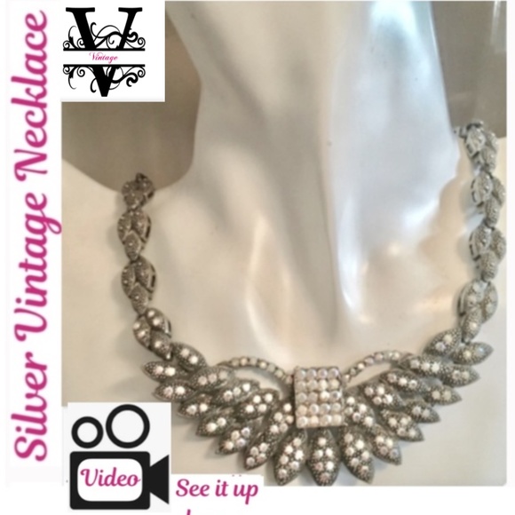 Vintage Silver Necklace with stones